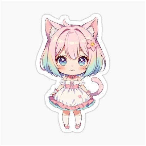 Kawaii Pastel Chibi Anime Cat Girl Sticker For Sale By NekoPixels