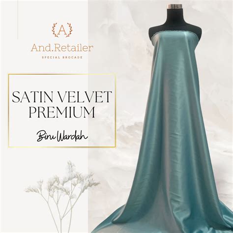 jual kain satin velvet premium warna biru wardah biru pastel bahan