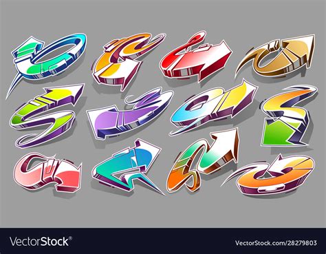 Graffiti arrows set Royalty Free Vector Image - VectorStock