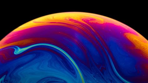 Soap Bubble Wallpaper 4K Black Background Vibrant