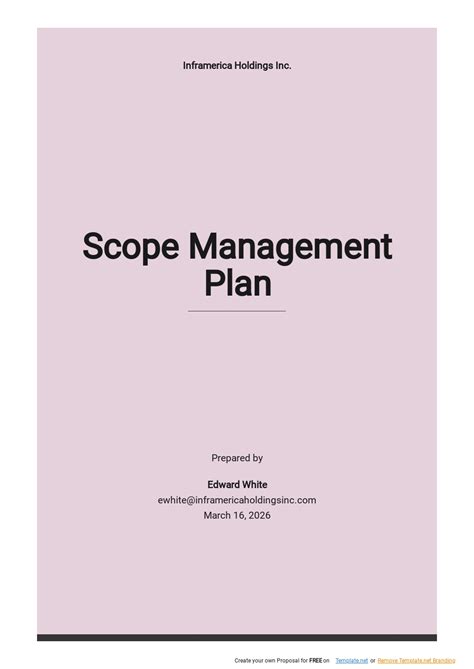 Free Simple Scope Management Plan Template - Google Docs, Word, Apple ...