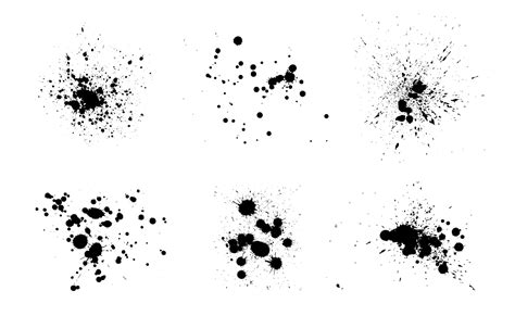 Black Ink Splatter Vector Watercolor Paint Brush Texture Ink Splash