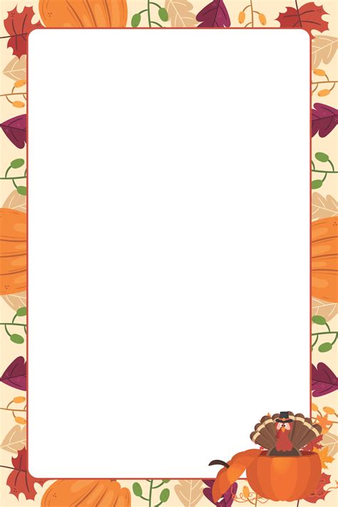 10 Best Free Printable Thanksgiving Borders PDF for Free at Printablee