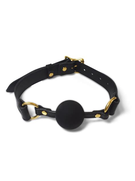 Black Leather Ball Gag New Pleasurements