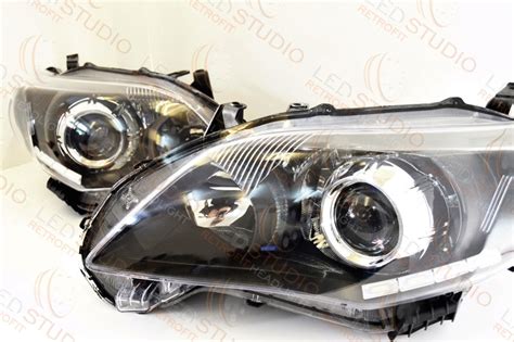 TOYOTA COROLLA E150 БИКСЕНОНОВЫЕ ФАРЫ BULLET BLACK — Ledstudio на DRIVE2