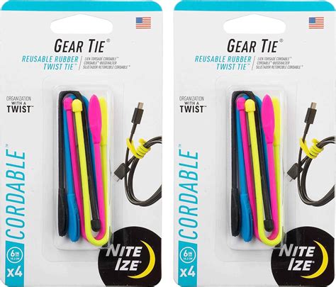 Nite Ize Gear Tie Cordable Twist Tie Flexible Ties For Cord