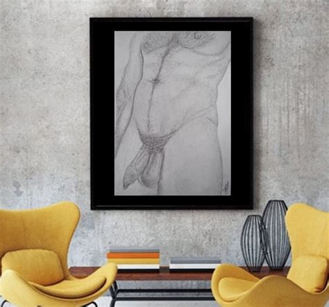 Male Nude Art Original Drawing Grafitti Gay Art Etsy