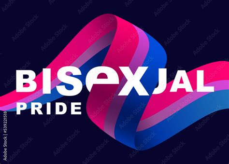 Ribbon In The Colors Of The Bisexual Pride Flag Big Inscription Sexual Identification