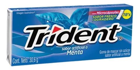 Chicles Trident Display X 12uds Presentación Trident Menta Meses Sin