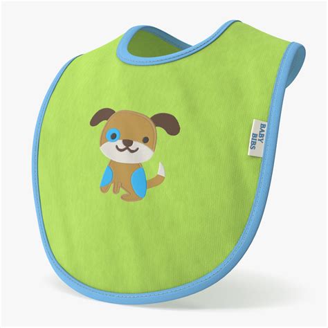 Green Baby Bib With Dog 3d Model 29 3ds Blend C4d Fbx Max Ma