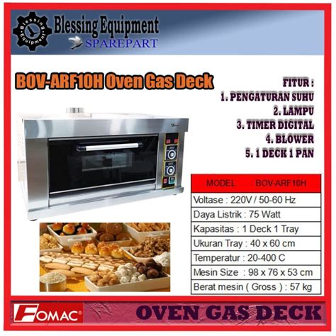 Jual Gas Oven Roti Fomac Deck Tray Bov Arf H Kota Surabaya