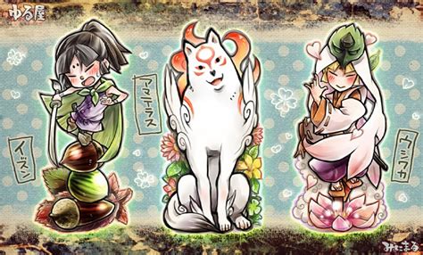 Amaterasu Issun And Ushiwakamaru Ookami Drawn By Minimaru Danbooru