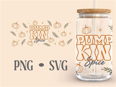 Pumpkin Spice Libbey Can Glass Svg 16 Oz Can Glass Pumpkin Etsy