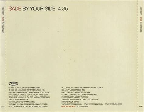 Introuvables Sade By Your Side 2000 Promo