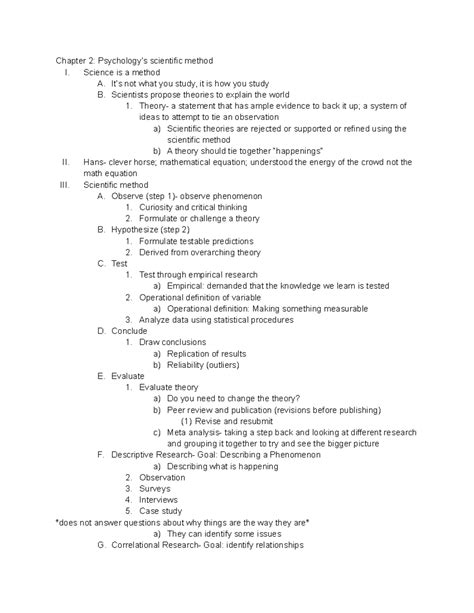 Psych 101 Chapter 2 Chapter 2 Psychologys Scientific Method I