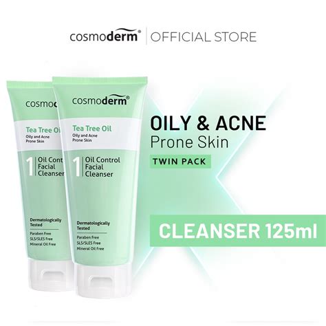 Twin Pack Cosmoderm Tea Tree Oil Facial Cleanser 125ml Shopee Malaysia