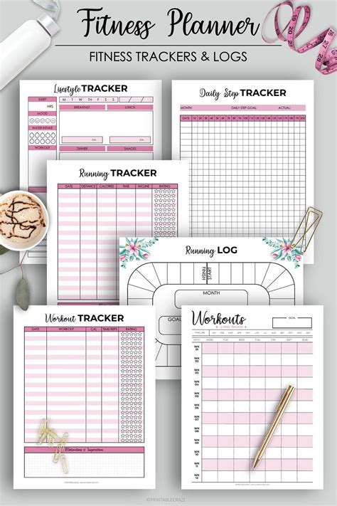 Editable Workout Planner Printable Fitness Planner Exercise Planner Weight Loss Planner Exercise