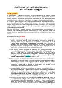 Riassunto Resilienza E Vulnerabilit Psicologica Nel Corso Dello