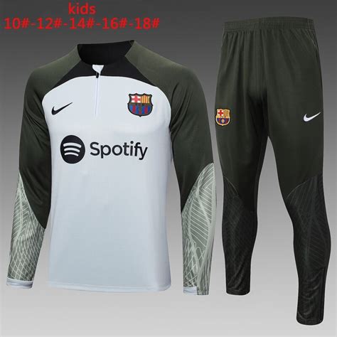 Kit Agasalho Treino Infantil do Barcelona 2023 2024 meio zíper