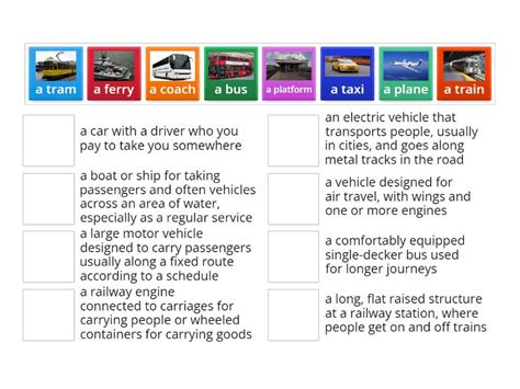 Types of Transport - Match up