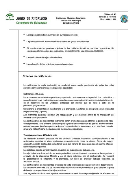 4º Eso Criterios De EvaluaciÓn Y CalificaciÓn By María Del Mar Ibáñez