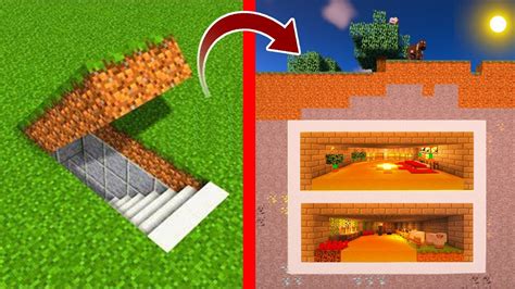 Minecraft Como hacer una casa subterránea en survival BUNKER FÁCIL