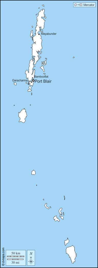 Andaman And Nicobar Islands Outline Map