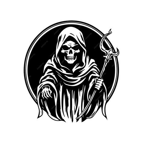 Premium Vector Grim Reaper Hand Drawn Illustration