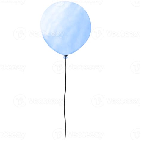 Blue Balloon Illustration Watercolor Balloon Png