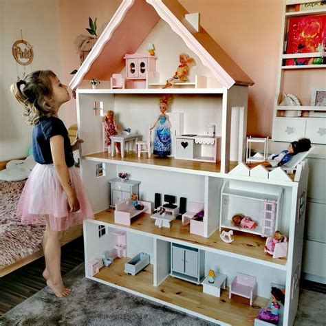 Drewniany Domek Dla Lalek Barbie Du Y Domek Barbie Doll House Plans