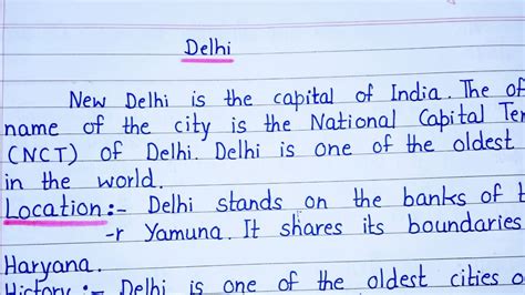 Paragraph On Delhi In English Essay On Delhi In English