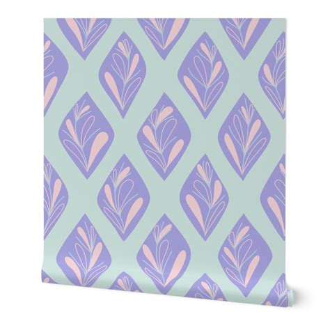 Cha Cha Leaves Petal Pastel Wallpaper Spoonflower