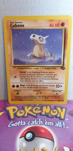 Cubone Pokemon Card Nm Original Jungle Set Ebay