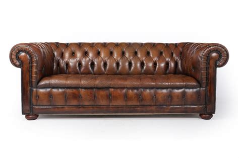 Vintage Brown Leather Chesterfield Sofa 1960s 136727