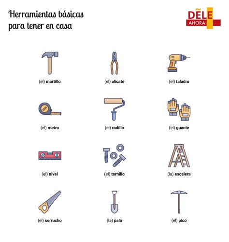 Herramientas básicas para tener en casa Vocabulario