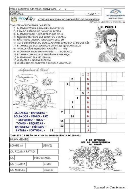 Ao Ano Atividades Independ Ncia Cuca Super Legal Educa O