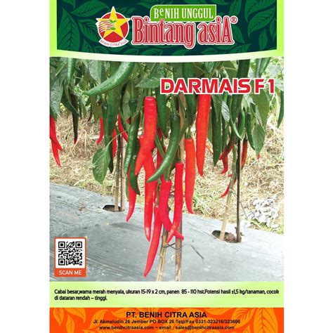 Jual Isi Paket Bibit Cabe Merah Besar Hibrida F Darmais Benih Cabai