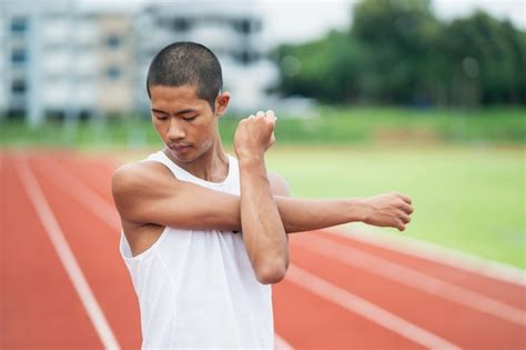 Premium Photo Athletes Sport Man Runner Wearing White Sportswear To