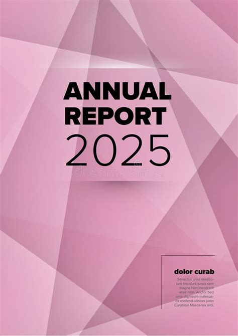 Modern Pink Geometric Annual Report Cover Design Template Stock Vector Illustration Of