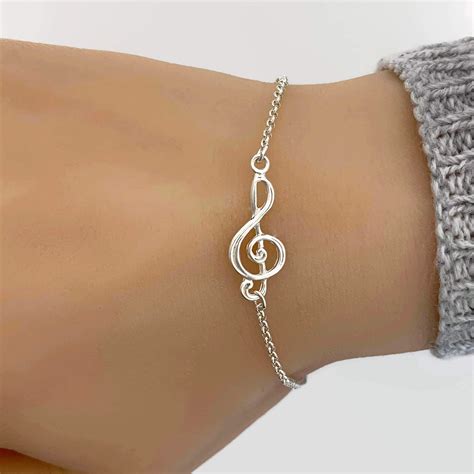 Music Wish Bracelet Sterling Silver Musical Note Etsy