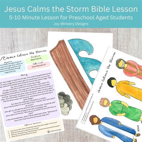 Jesus Calms The Storm Preschoolkindergarten Bible Lesson Homeschool