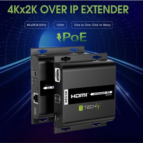 Hdmi Over Ip With Poe Extender Ir K Uhd On Cat Cable Up To M