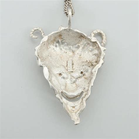 Jc Ferrara Sterling Silver Greek God Pan Pendant On Silver Tone Chain