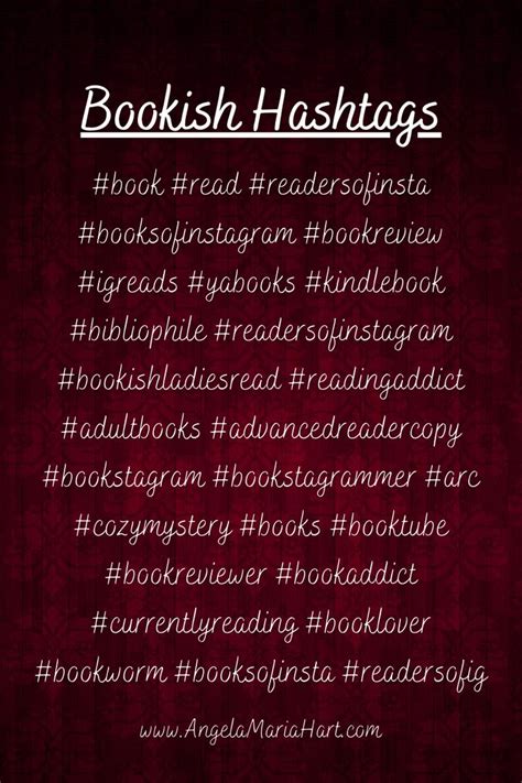 Bookish Hashtags For Instagram Angela Maria Hart Bookstagram