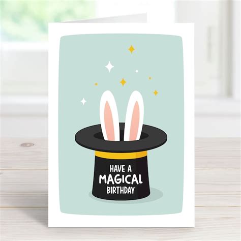 Magician Birthday Card Etsy