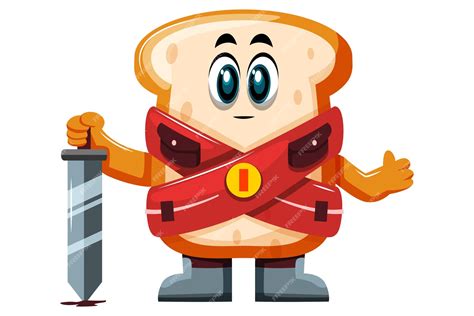 Premium Vector Cute Bread Character Design Illustration