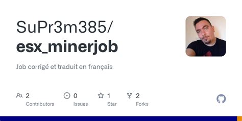 Github Supr M Esx Minerjob Job Corrig Et Traduit En Fran Ais