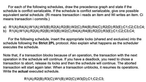 Solved For Each Of The Following Schedules Draw SolutionInn