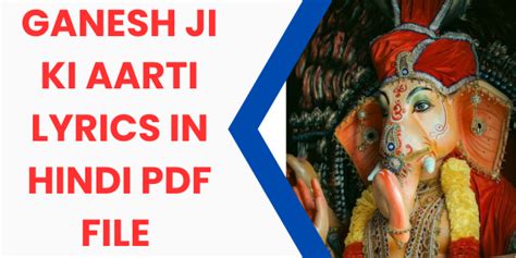 Ganesh Ji Ki Aarti Lyrics In Hindi