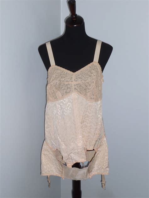 Vintage Corselette Bra Girdle S S One Piece B Gem